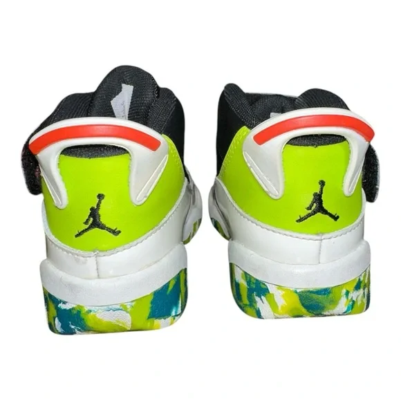Jordan 6 rings toddler Black & White High-Top Sneakers Neon Accents size 9C - Picture 3 of 8